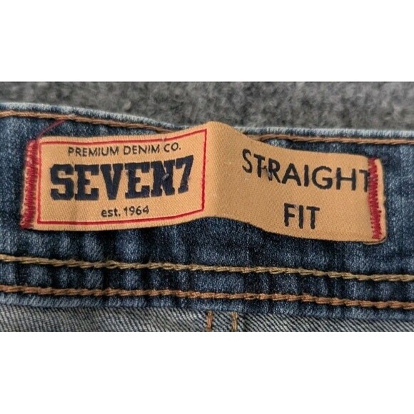 Seven 7 Jeans Straight Fit Mens Size 34x34 Blue Distressed - Picture 2 of 5